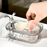 CUTE RABBIT SOAP DISH – WATER DRAINING PLASTIC SOAP RACK FOR BATHROOM